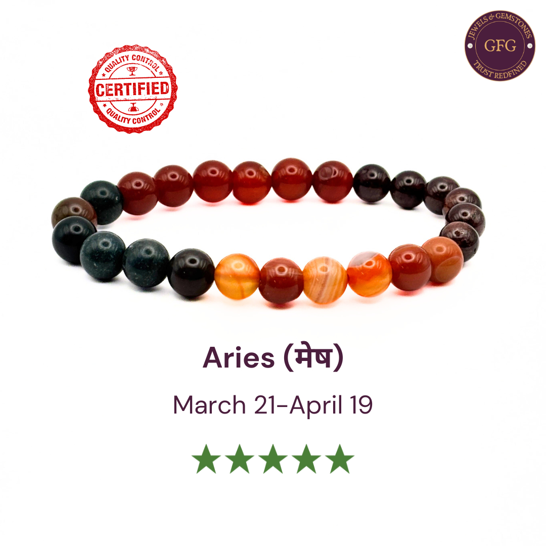 Aries (Mesh rashi) zodiac crystal bracelet