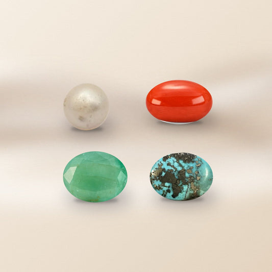 Loose gemstones on cream silk