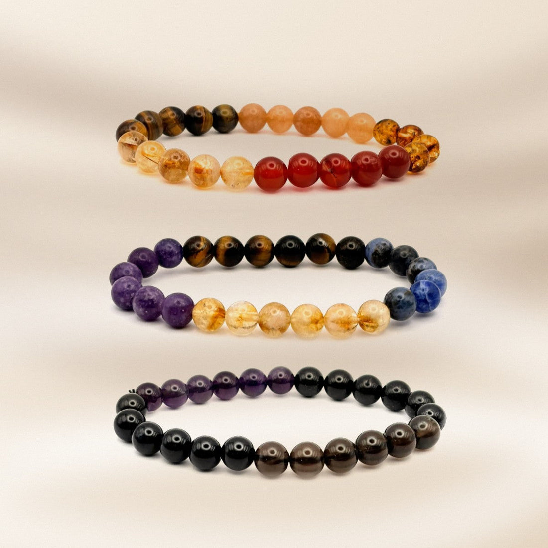 Numerology crystal bracelets on silk
