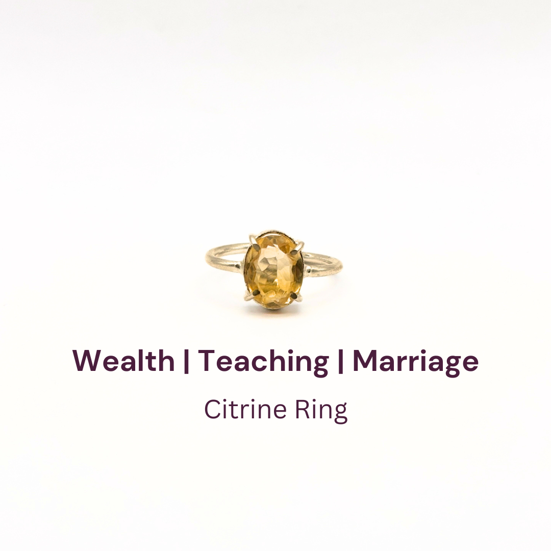 Citrine/ Sunela German Silver Ring-Big Stone