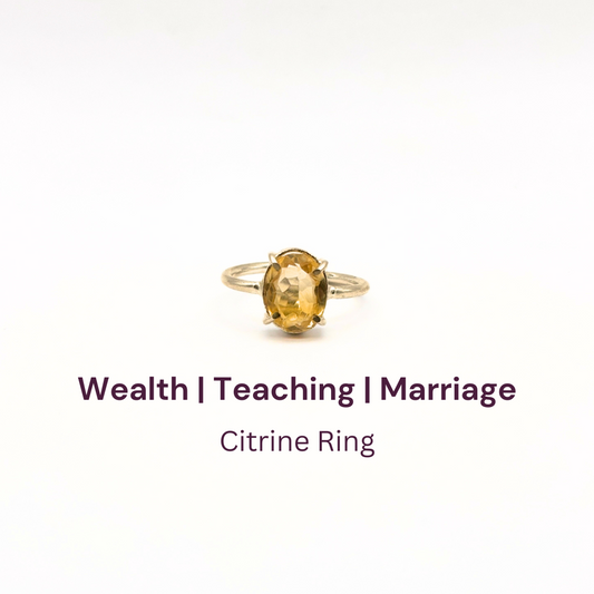 Citrine/ Sunela German Silver Ring-Big Stone