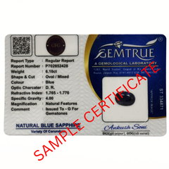 Natural Blue Sapphire (Neelam) from Burma – Premium Astrology Gemstone - Rectangle