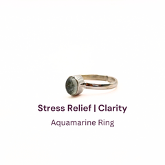 Oval Aquamarine Gemstone Ring in German Silver | Genuine Aquamarine | Handmade Ring