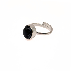 Adjustable Sulemani Aqeeq (Hakik) Small Oval German Silver Ring