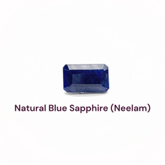 Natural Blue Sapphire (Neelam) from Burma – Premium Astrology Gemstone - Rectangle