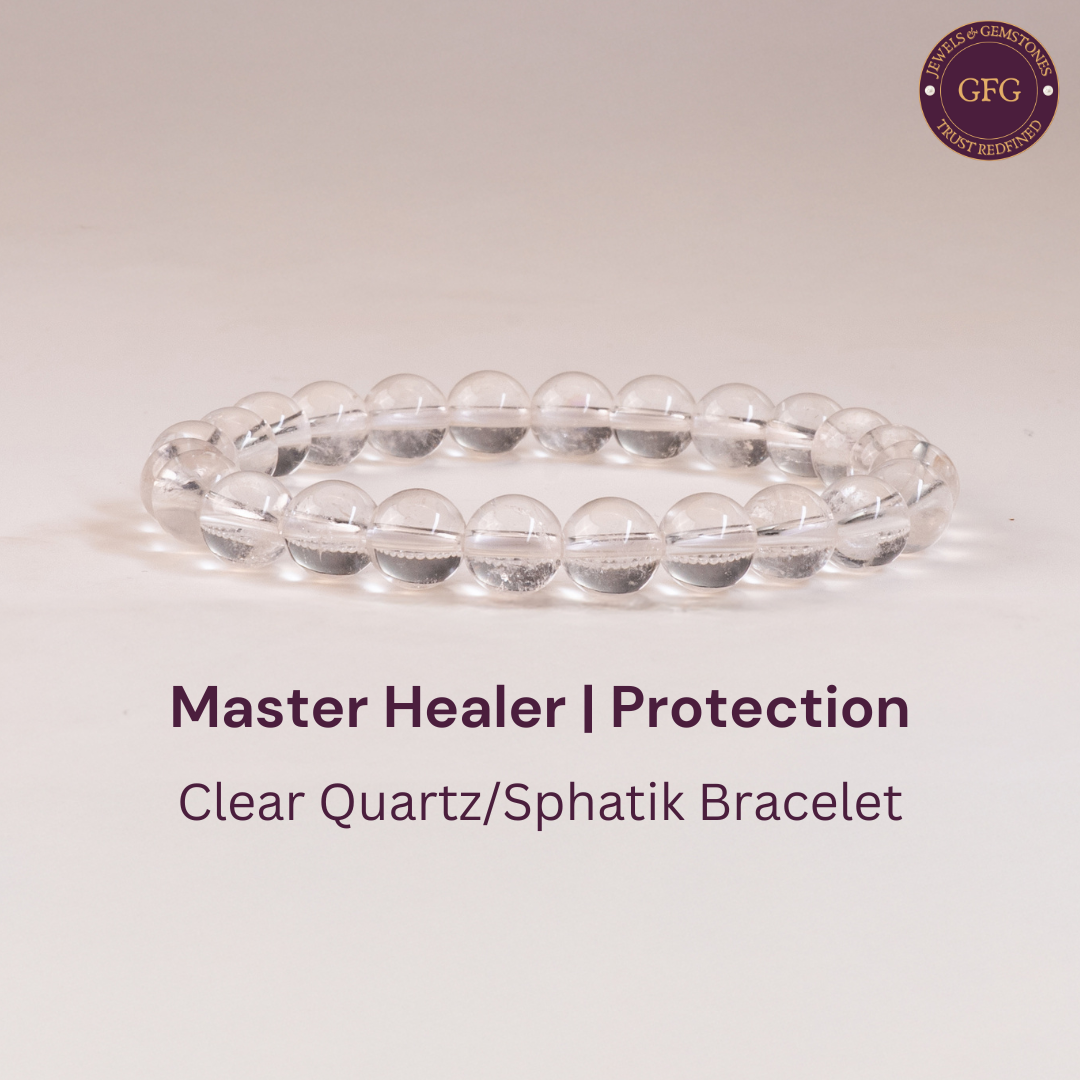 Master Healer & Focus - Original Clear Quartz Sphatik Bracelet - 8mm