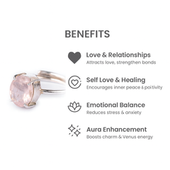 Minimalist Rose Quartz German Silver Ring