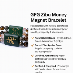 Natural Zibu Symbol Money Magnet Bracelet with Double Layer