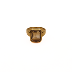 Classic Square Natural Citrine (Premium Stone) Panchdhatu Ring Lab Certified- AAA Quality Stone
