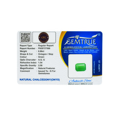 8.86 Carat Green Onyx (Chalcedony Stone) - Natural & Lab-Certified  06/08 - 27