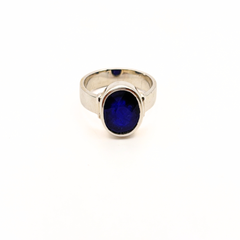 Neelam - Blue Sapphire (Srilanka Ceylon Origin) Pure Silver Ring - Certified