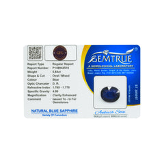5.84 Carats Natural Blue Sapphire (Neelam) Stone - 09/08-38