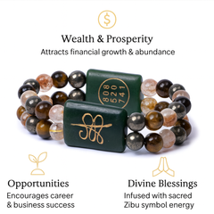 Natural Zibu Symbol Money Magnet Bracelet with Double Layer