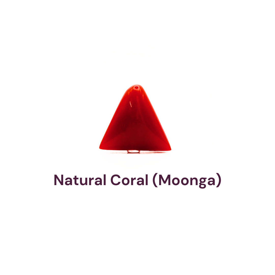 Natural Red Italian Coral (Moonga) Triangular Shape