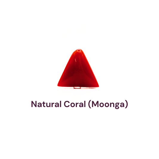 Natural Red Italian Coral (Moonga) Triangular Shape