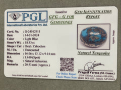 18.53 Carat Natural Irani Firoza/ Turquoise