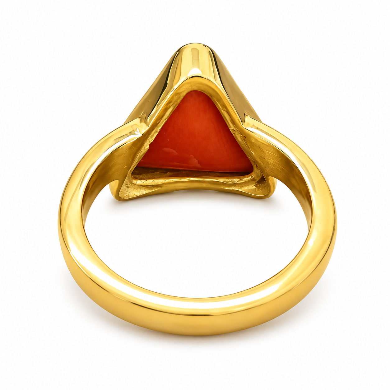 Moonga triangle Panchdhatu ring, view 7
