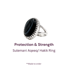 Natural Sulemani Hakik Pure Silver Ring Prong Design