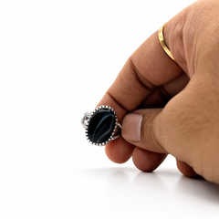 Natural Sulemani Hakik Pure Silver Ring Prong Design
