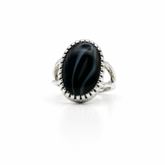 Natural Sulemani Hakik Pure Silver Ring Prong Design