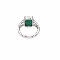 Zambian Emerald Pure Silver Ring - Lab Certified