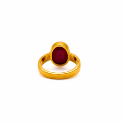 Natural Ruby (Manikya) Ring - Panchdhatu - Lab Certified (African Ruby)