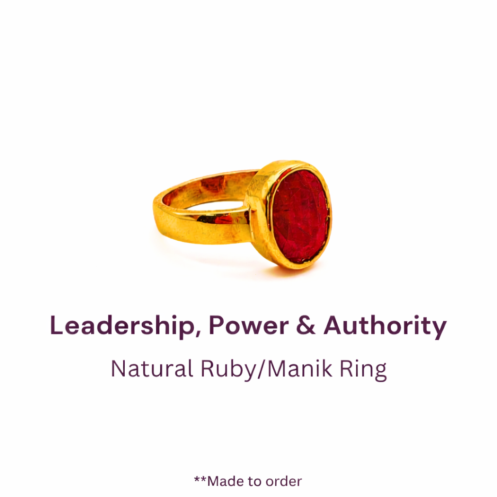 Natural Ruby (Manikya) Ring - Panchdhatu - Lab Certified (African Ruby)