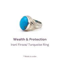 Celestia Irani Firoza Ring (Turquoise) Stone Pure Silver Ring