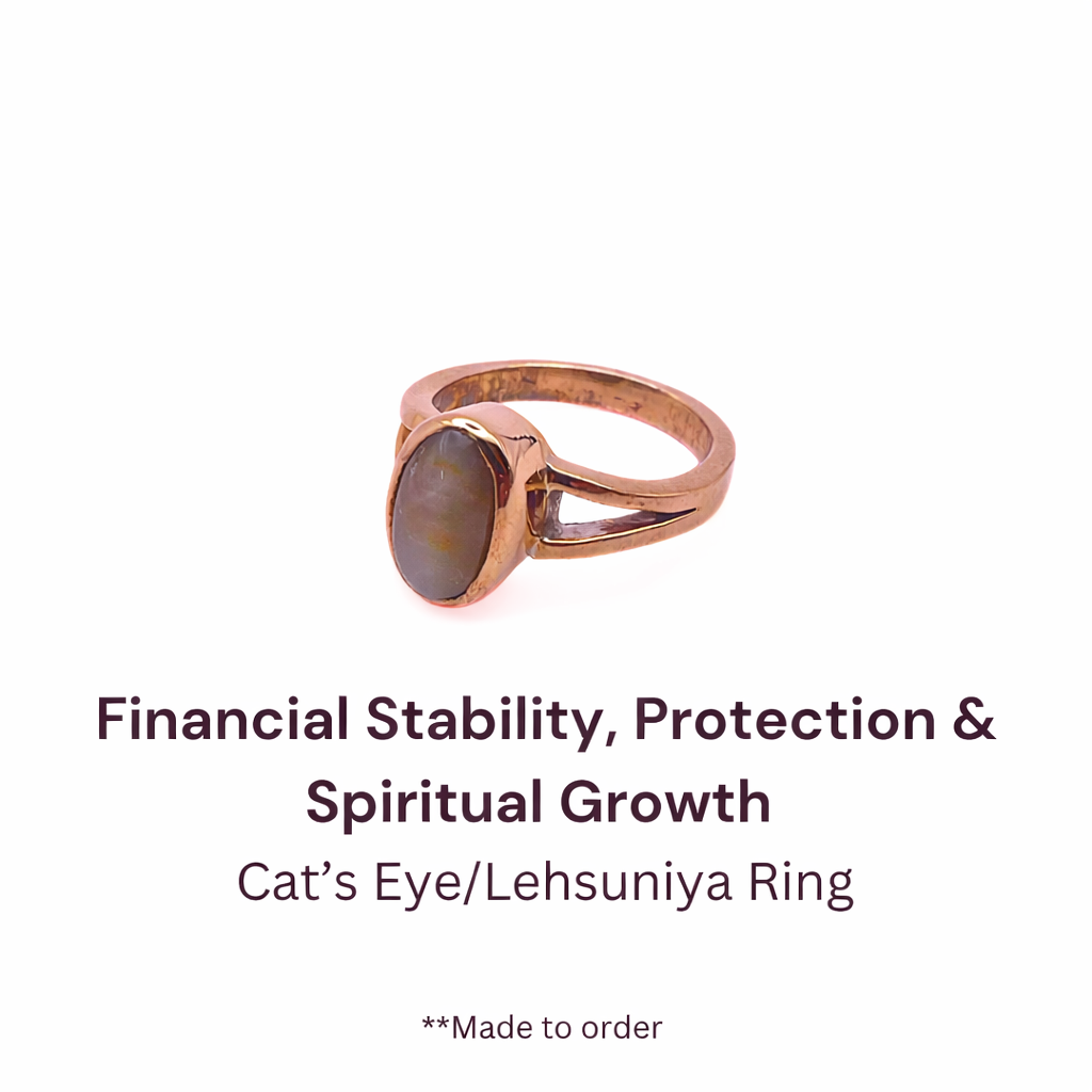 Natural Cat's Eye Ring in Panchdhaatu Lab Certified