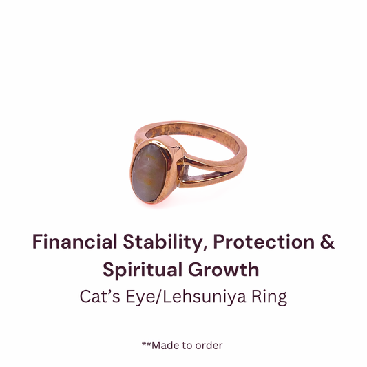 Natural Cat's Eye Ring in Panchdhaatu Lab Certified