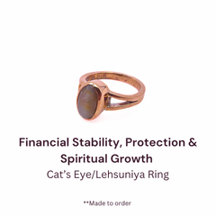 Natural Cat's Eye Ring in Panchdhaatu Lab Certified