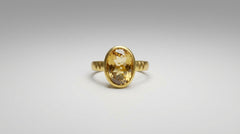Natural Citrine Panchdhatu Ring Lab Certified (Pukhraj Substitute)- AA Quality Stone