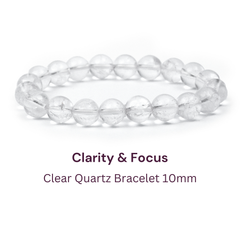 Master Healer & Focus - Original Clear Quartz Sphatik Bracelet - 10mm