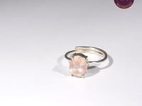 Minimalist Rose Quartz German Silver Ring